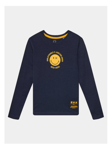 Jack&Jones Junior Блуза Smileyworld 12223448 Тъмносин Regular Fit