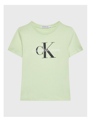 Calvin Klein Jeans Тишърт Monogram Logo IU0IU00267 Зелен Regular Fit
