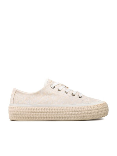 Tommy Hilfiger Гуменки Vulc Rope Monogram White Denim FW0FW07254 Бежов