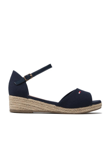 Tommy Hilfiger Еспадрили Rope Wedge Sandal T3A7-32185-0048 S Тъмносин