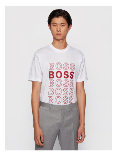 Boss Тишърт Tiburt 204 50442115 Бял Regular Fit