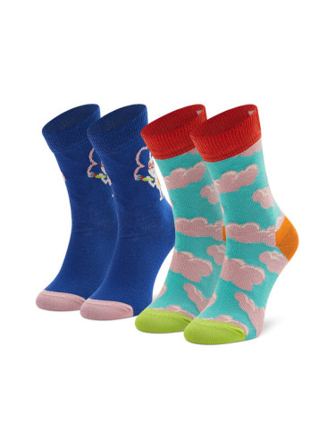 Happy Socks Комплект 2 чифта дълги чорапи детски KCLO02-6300 Цветен