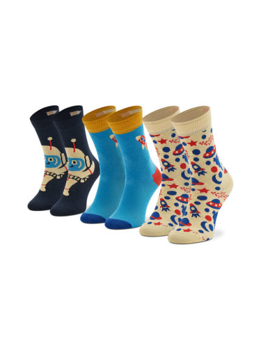 Happy Socks Комплект 3 чифта дълги чорапи детски XKAST08-2200 Цветен