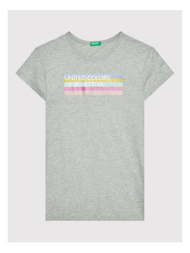 United Colors Of Benetton Тишърт 3I1XC105O Сив Regular Fit