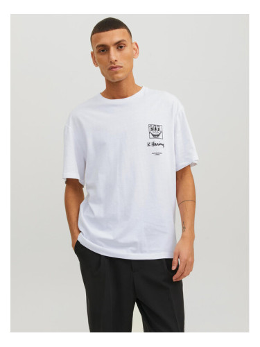 Jack&Jones Тишърт Keith Haring 12230672 Бял Relaxed Fit