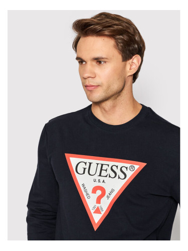 Guess Суитшърт M2YQ37 K6ZS1 Тъмносин Slim Fit