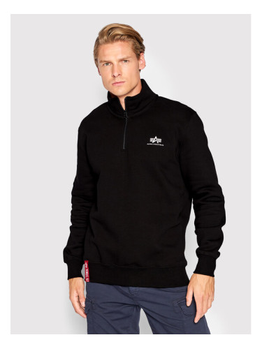 Alpha Industries Суитшърт Half Zip 108308 Черен Regular Fit