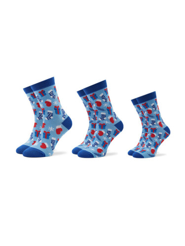 Rainbow Socks Комплект 3 чифта дълги чорапи мъжки Xmas Balls Син