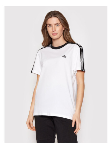 adidas Тишърт Essentials H10201 Бял Relaxed Fit