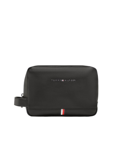 Tommy Hilfiger Несесер Th Corporate Washbag Pu AM0AM10971 Черен