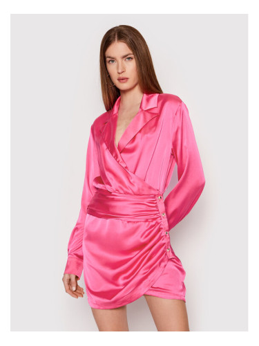 Please Коктейлна рокля A1EEQU9000 Розов Regular Fit