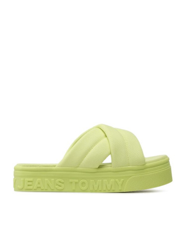 Tommy Jeans Чехли Fltfrm Sandal EN0EN02116 Зелен