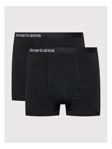 Americanos Комплект 2 чифта боксерки Boxers Черен