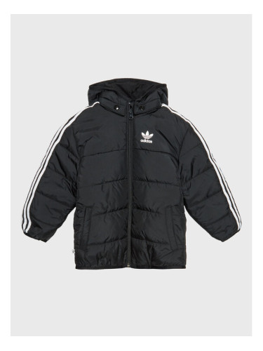 adidas Пухено яке adicolor HK7451 Черен Regular Fit