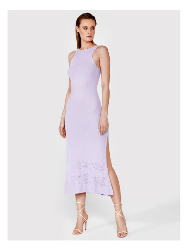 Simple Плетена рокля SUD066 Виолетов Slim Fit