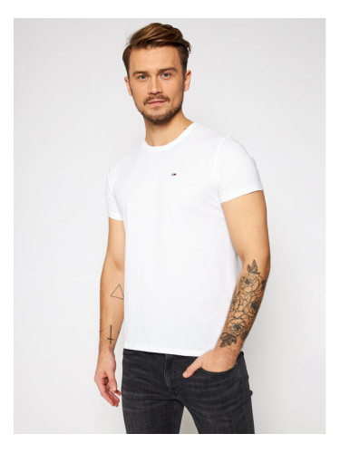 Tommy Jeans Тишърт DM0DM04411 Бял Slim Fit