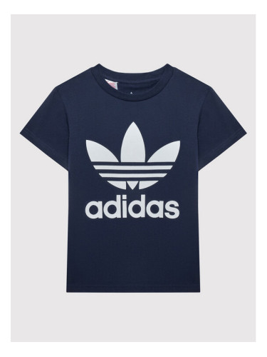 adidas Тишърт Trefoil HK0260 Тъмносин Regular Fit