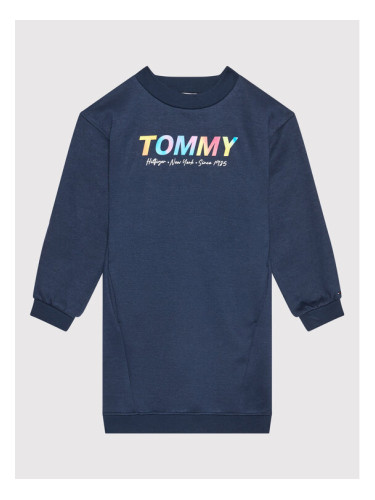 Tommy Hilfiger Плетена рокля Multi Shine Print KG0KG06124 D Тъмносин Regular Fit