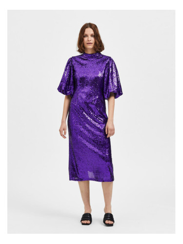 Selected Femme Коктейлна рокля Sola 16086217 Виолетов Regular Fit