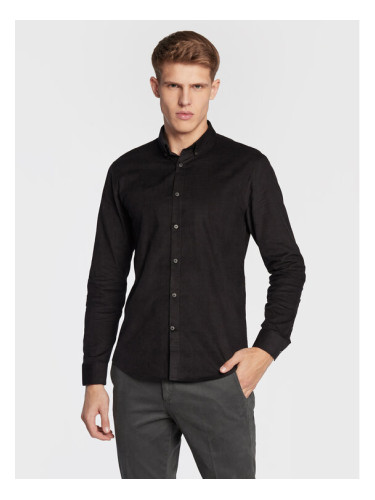 Lindbergh Риза 30-203248 Черен Slim Fit