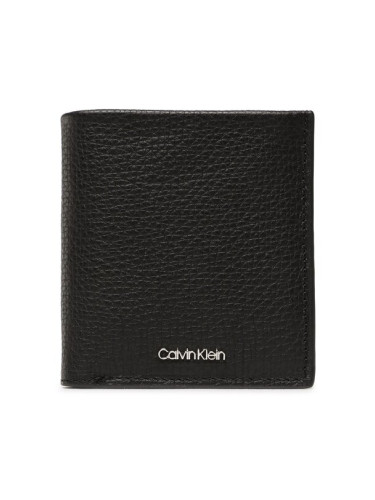 Calvin Klein Малък мъжки портфейл Minimalism Trifold 6Cc W/Coin K50K509624 Черен