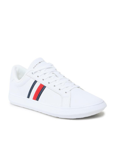 Tommy Hilfiger Сникърси Corporate Cup Leather Cup Stripes FM0FM04550 Бял