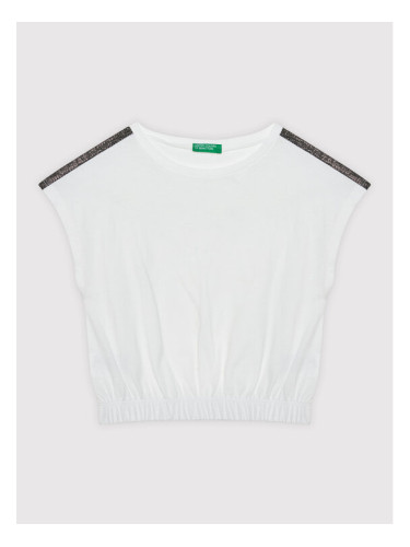 United Colors Of Benetton Тишърт 3I1XC102T Бял Regular Fit