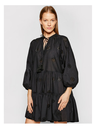 Seafolly Лятна рокля Embroidery 54155-DR Черен Regular Fit