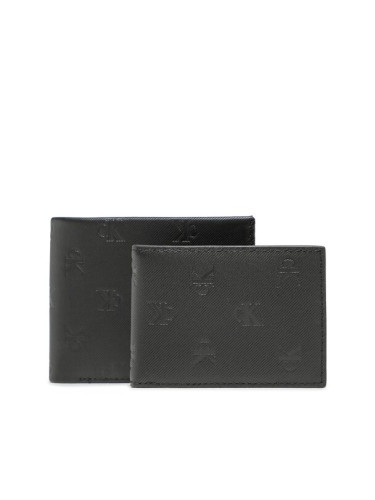 Calvin Klein Jeans Голям мъжки портфейл Monogram Soft Bifold+Card Aop K50K510438 Черен