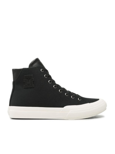 Tommy Hilfiger Сникърси Th Hi Vulc Premium Bananatex FM0FM04572 Черен