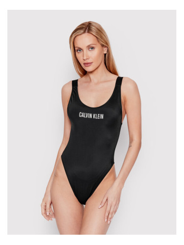 Calvin Klein Swimwear Бански костюм Scoop KW0KW01599 Черен