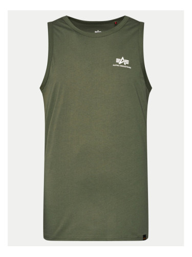 Alpha Industries Топ Small Logo Tank 196541 Зелен Regular Fit