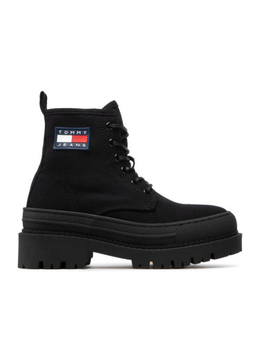 Tommy Jeans Туристически oбувки Foxing Boot EN0EN01903 Черен