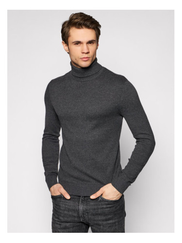 Jack&Jones Поло Emil Knit Roll 12157417 Сив Regular Fit