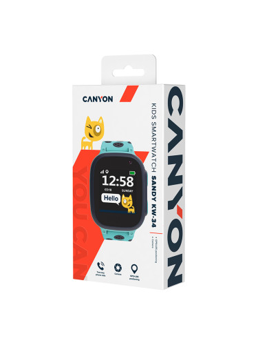 CANYON Sandy KW-34, Kids smartwatch, 1.44 inch colorful screen, GPS f