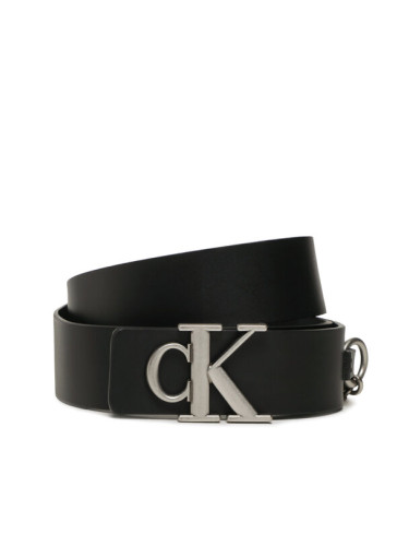 Calvin Klein Jeans Дамски колан Mono Hardware Leather Belt 30mm K60K610363 Черен