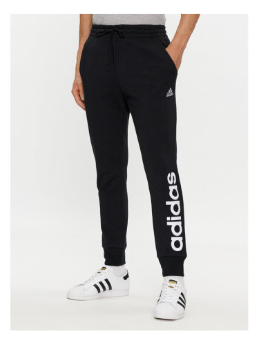 adidas Долнище анцуг Essentials French Terry Tapered Cuff Logo Joggers IC0063 Черен Regular Fit