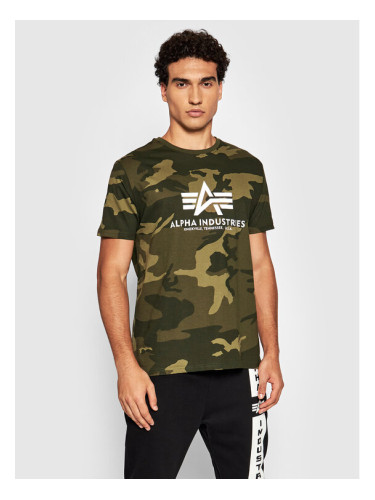 Alpha Industries Тишърт Basic 100501C Зелен Regular Fit