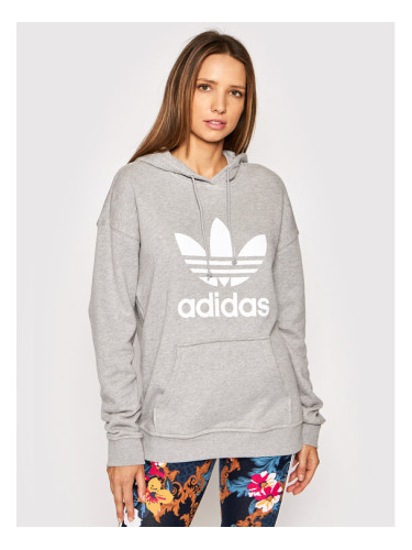 adidas Суитшърт adicolor Trefoil H33589 Сив Relaxed Fit