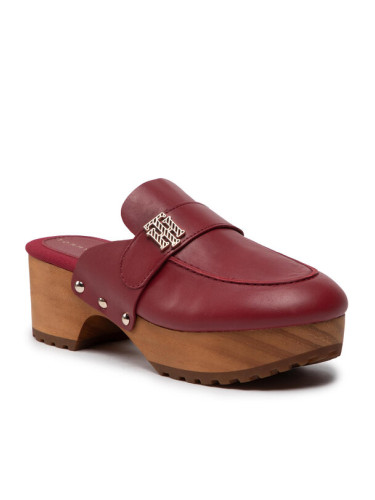 Tommy Hilfiger Чехли Th Hardware Mid Hell Clog FW0FW06602 Бордо