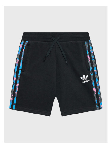 adidas Спортни шорти Camo HK0325 Черен Regular Fit