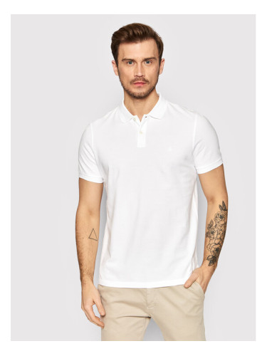 Marc O'Polo Тениска с яка и копчета B21 2266 53000 Бял Regular Fit