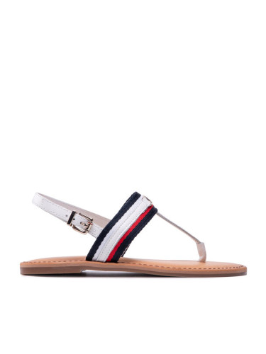 Tommy Hilfiger Сандали Corporate Webbing Flat Sandal FW0FW06232 Бял