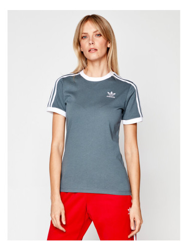 adidas Тишърт adicolor Clasics 3-Stripes GN2914 Сив Regular Fit