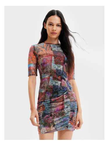 Desigual Ежедневна рокля Roma 22WWVK11 Цветен Slim Fit