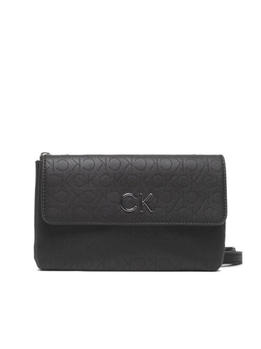 Calvin Klein Дамска чанта Re-Lock Dbl Crossbody Bag Perf K60K609399 Черен