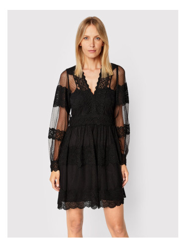 TWINSET Коктейлна рокля 222TP2252 Черен Regular Fit