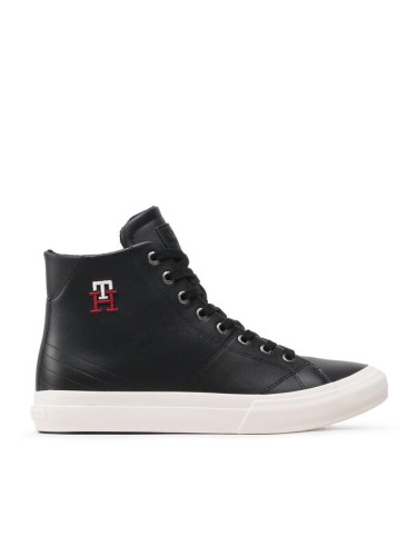 Tommy Hilfiger Сникърси Th Hi Vulc Street Leather FM0FM04739 Черен