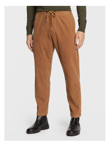 Lindbergh Текстилни панталони 30-003100 Кафяв Carrot Fit