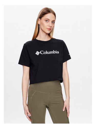 Columbia Тишърт North Casades 1930051 Черен Cropped Fit